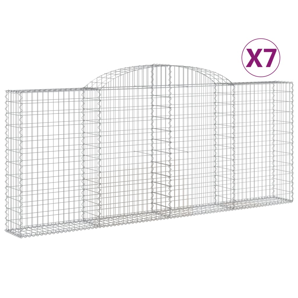 Schanskorven 7 st gewelfd 300x30x120/140 cm ijzer 7 300 x 30 x 120/140 cm