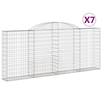 Schanskorven 7 st gewelfd 300x30x120/140 cm ijzer 7 300 x 30 x 120/140 cm