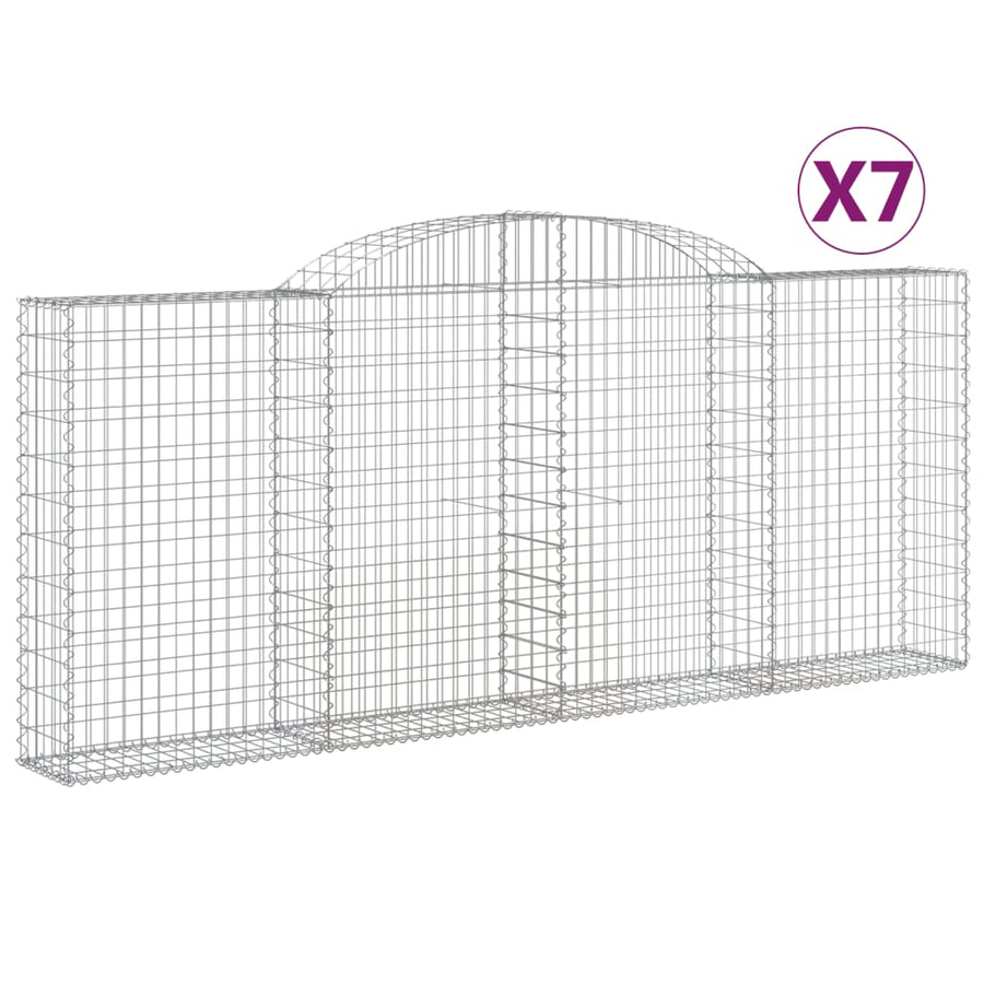 Schanskorven 7 st gewelfd 300x30x120/140 cm ijzer 7 300 x 30 x 120/140 cm