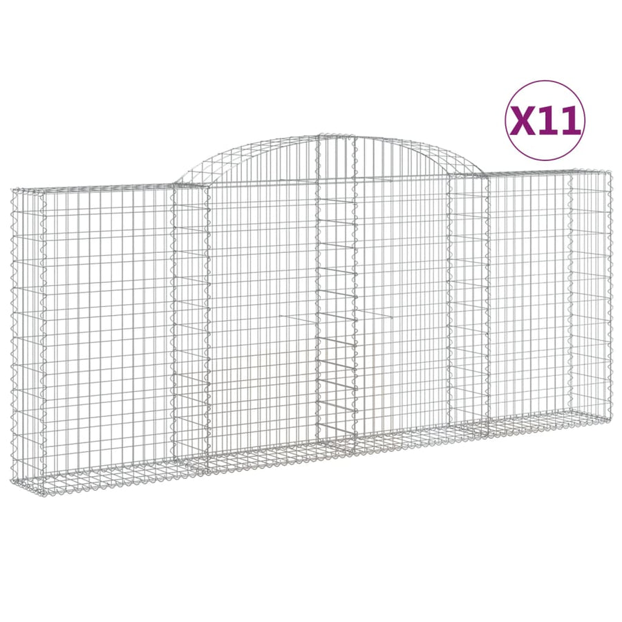 Schanskorven 11 st gewelfd 300x30x120/140 cm ijzer 11 300 x 30 x 120/140 cm