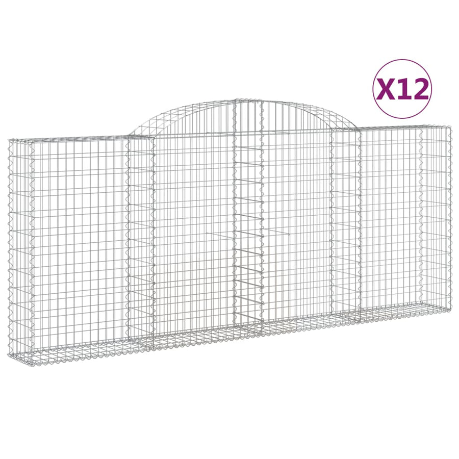 Schanskorven 12 st gewelfd 300x30x120/140 cm ijzer 12 300 x 30 x 120/140 cm