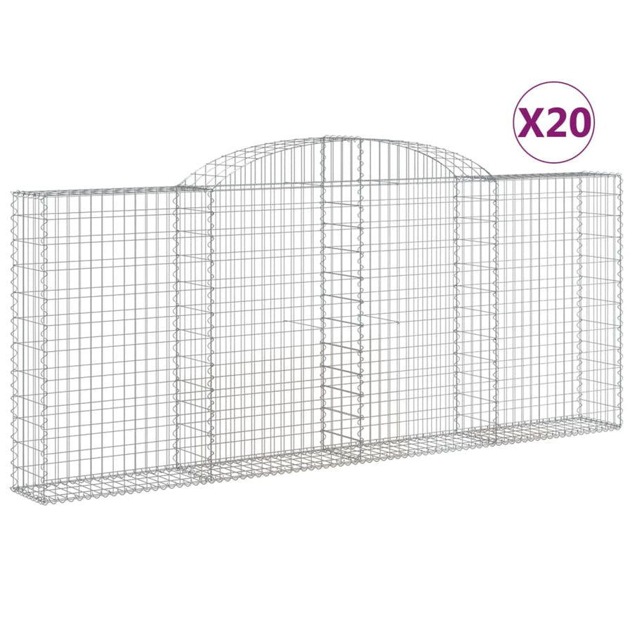 Schanskorven 20 st gewelfd 300x30x120/140 cm ijzer 20 300 x 30 x 120/140 cm