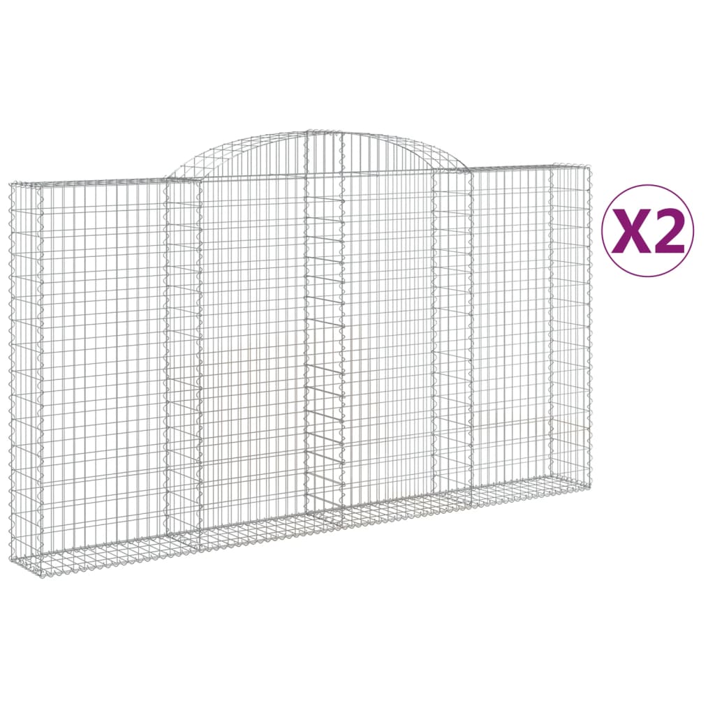 Schanskorven 2 st gewelfd 300x30x160/180 cm ijzer 2 300 x 30 x 160/180 cm