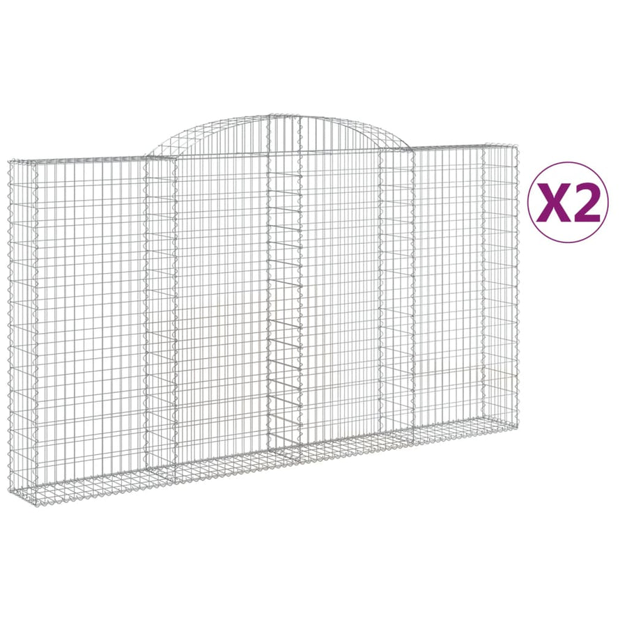 Schanskorven 2 st gewelfd 300x30x160/180 cm ijzer 2 300 x 30 x 160/180 cm