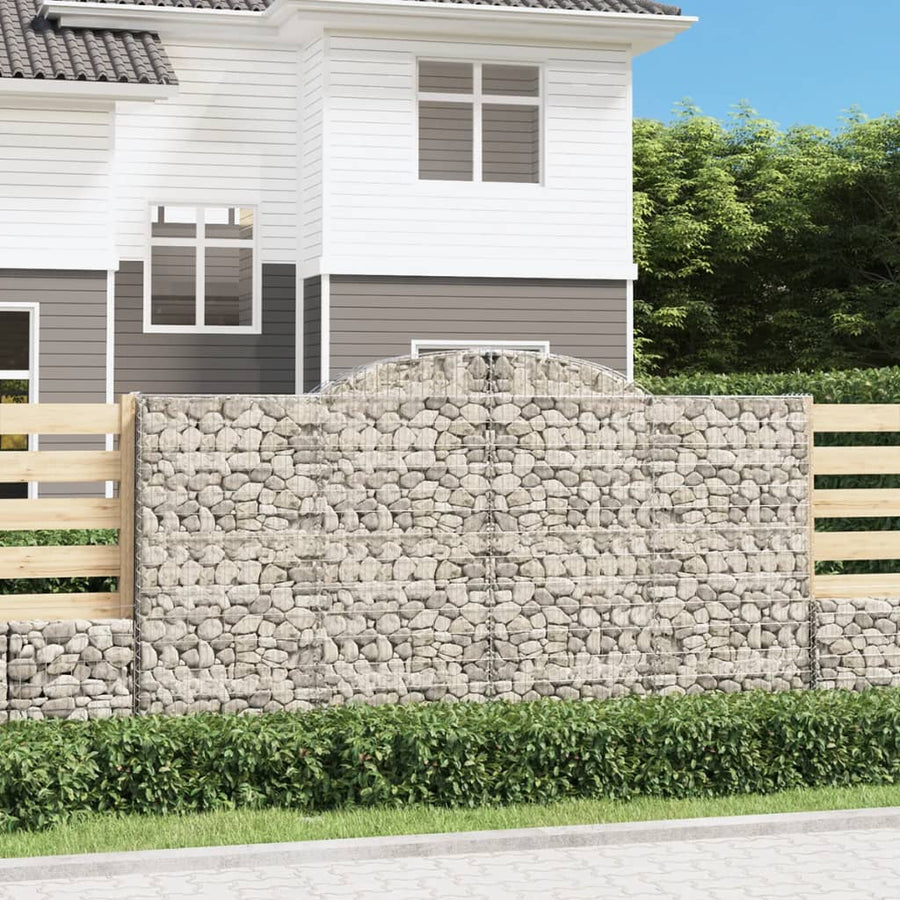 Schanskorven 2 st gewelfd 300x30x160/180 cm ijzer 2 300 x 30 x 160/180 cm