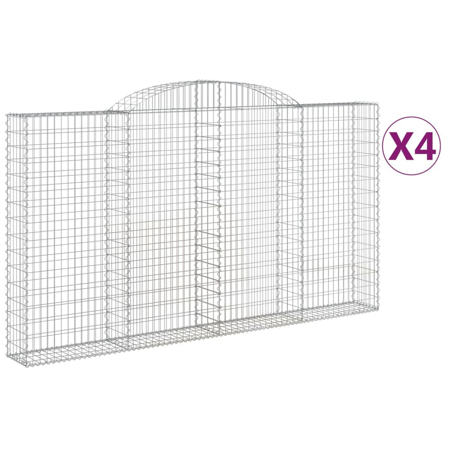 Schanskorven 4 st gewelfd 300x30x160/180 cm ijzer 4 300 x 30 x 160/180 cm