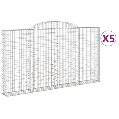 Schanskorven 5 st gewelfd 300x30x160/180 cm ijzer 5 300 x 30 x 160/180 cm