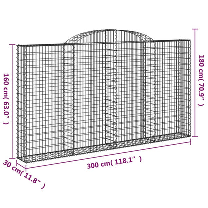 Schanskorven 5 st gewelfd 300x30x160/180 cm ijzer 5 300 x 30 x 160/180 cm