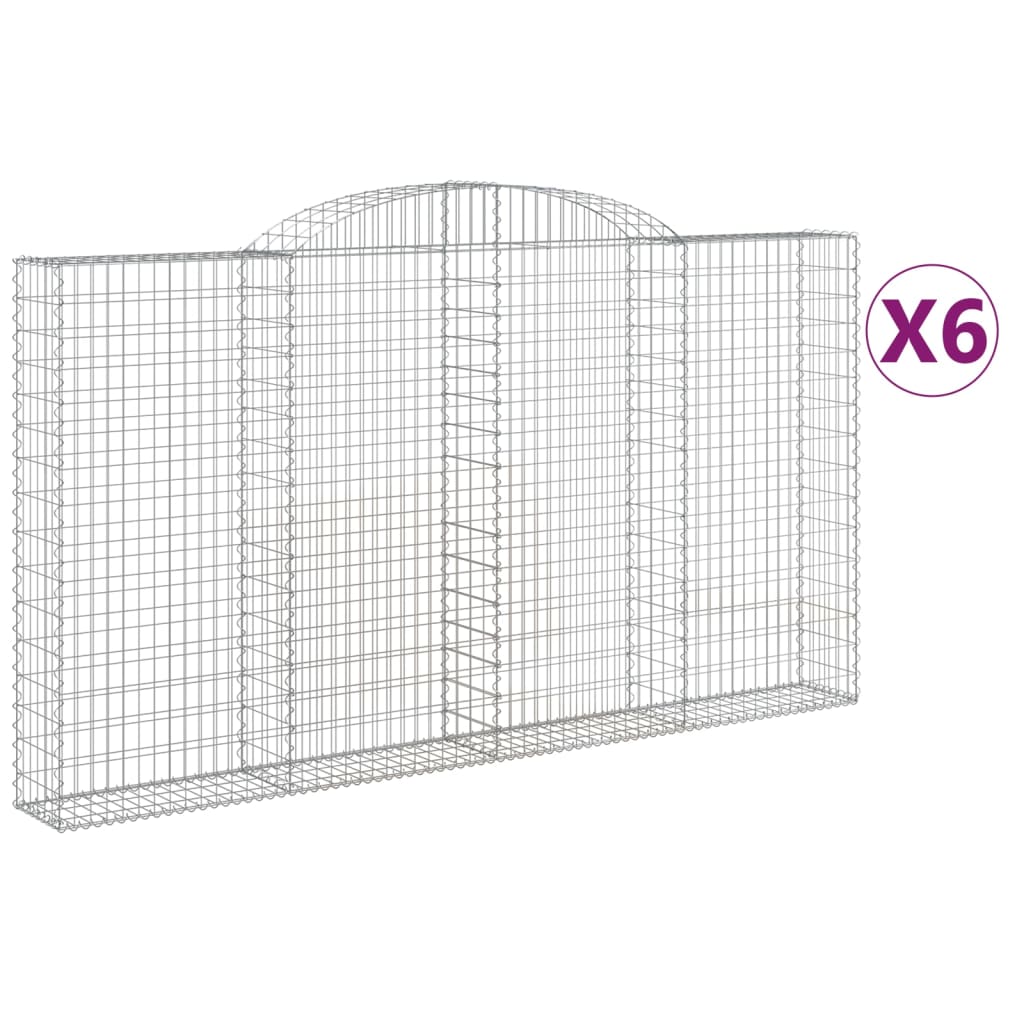 Schanskorven 6 st gewelfd 300x30x160/180 cm ijzer 6 300 x 30 x 160/180 cm