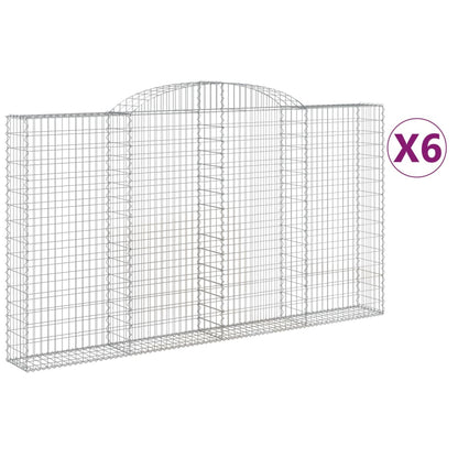 Schanskorven 6 st gewelfd 300x30x160/180 cm ijzer 6 300 x 30 x 160/180 cm