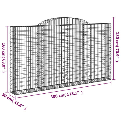 Schanskorven 6 st gewelfd 300x30x160/180 cm ijzer 6 300 x 30 x 160/180 cm