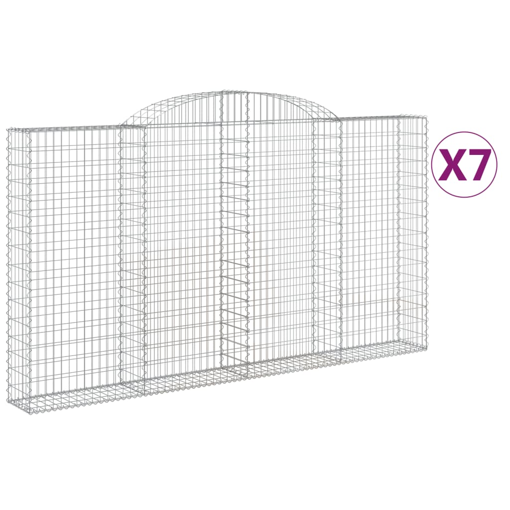 Schanskorven 7 st gewelfd 300x30x160/180 cm ijzer 7 300 x 30 x 160/180 cm