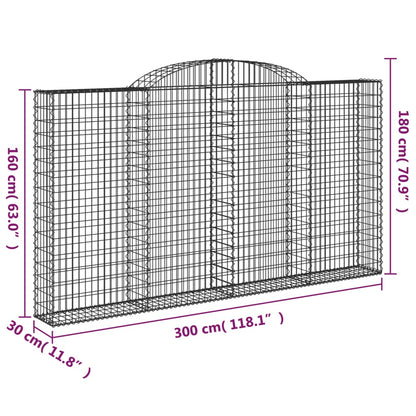 Schanskorven 7 st gewelfd 300x30x160/180 cm ijzer 7 300 x 30 x 160/180 cm