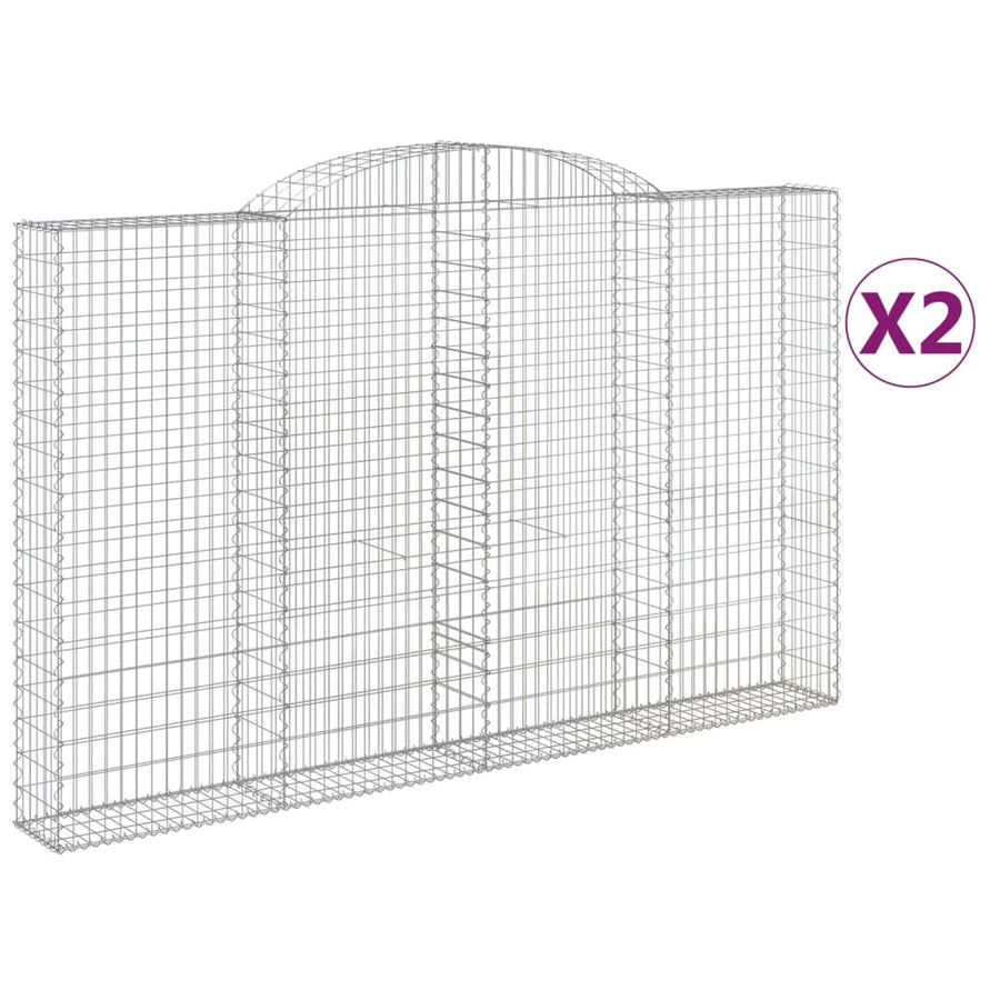 Schanskorven 2 st gewelfd 300x30x180/200 cm ijzer 2 300 x 30 x 180/200 cm