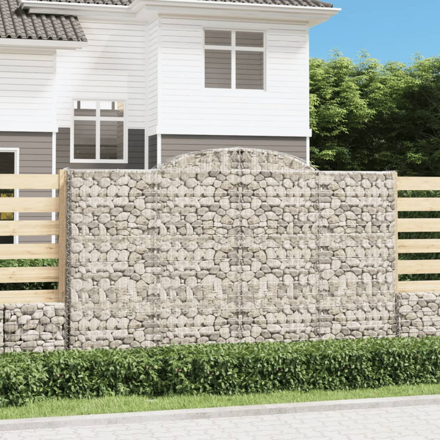 Schanskorven 2 st gewelfd 300x30x180/200 cm ijzer 2 300 x 30 x 180/200 cm