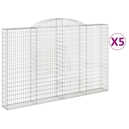 Schanskorven 5 st gewelfd 300x30x180/200 cm ijzer 5 300 x 30 x 180/200 cm