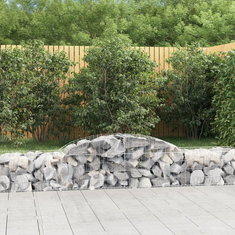 Schanskorven 5 st gewelfd 300x50x40/60 cm gegalvaniseerd ijzer 5 300 x 50 x 40/60 cm