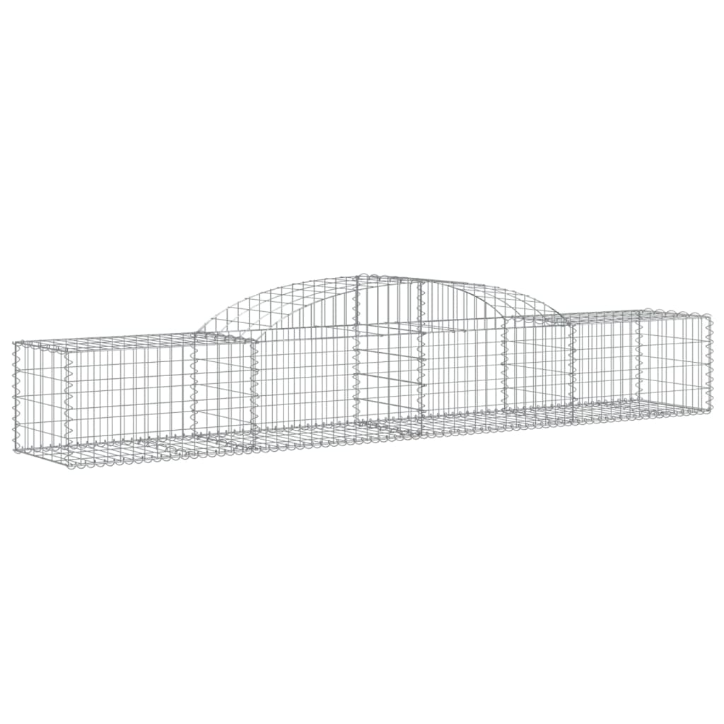 Schanskorven 6 st gewelfd 300x50x40/60 cm gegalvaniseerd ijzer 6 300 x 50 x 40/60 cm