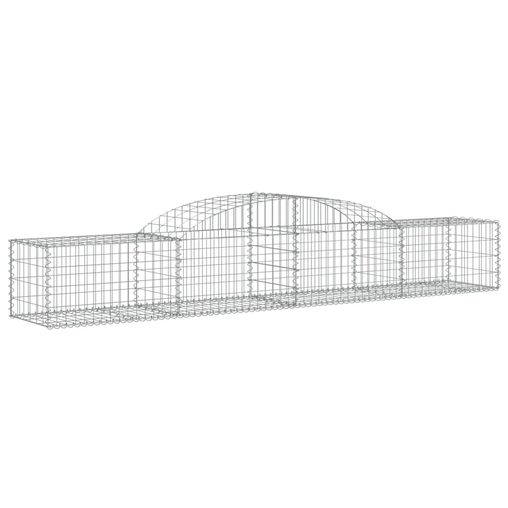 Schanskorven 7 st gewelfd 300x50x40/60 cm gegalvaniseerd ijzer 7 300 x 50 x 40/60 cm