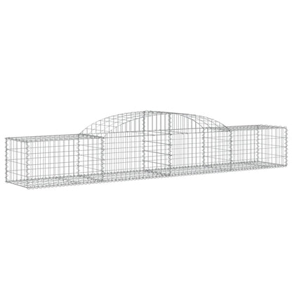 Schanskorven 7 st gewelfd 300x50x40/60 cm gegalvaniseerd ijzer 7 300 x 50 x 40/60 cm