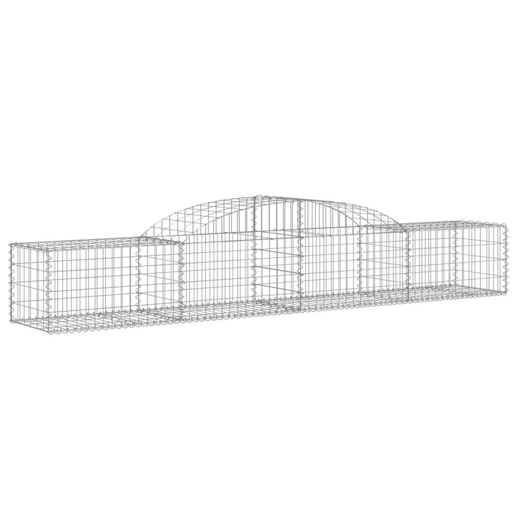 Schanskorven 8 st gewelfd 300x50x40/60 cm gegalvaniseerd ijzer 8 300 x 50 x 40/60 cm