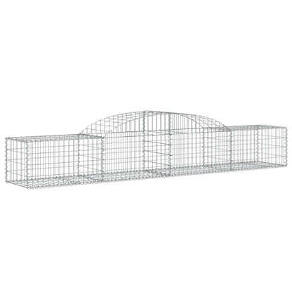 Schanskorven 8 st gewelfd 300x50x40/60 cm gegalvaniseerd ijzer 8 300 x 50 x 40/60 cm