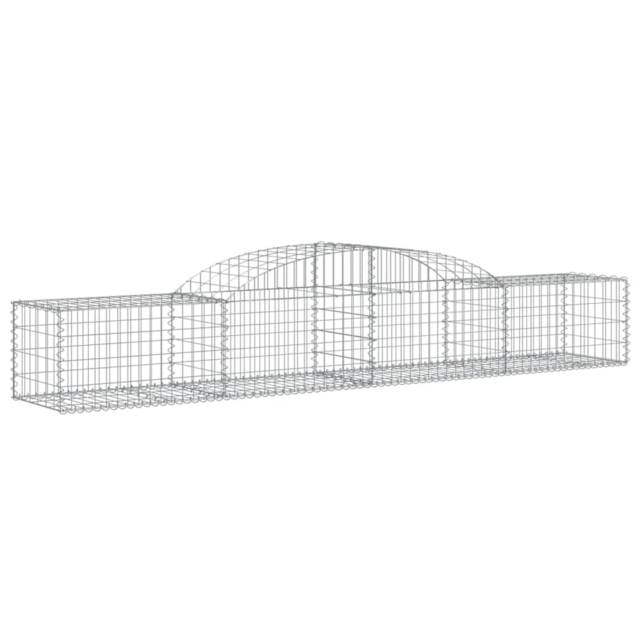 Schanskorven 8 st gewelfd 300x50x40/60 cm gegalvaniseerd ijzer 8 300 x 50 x 40/60 cm