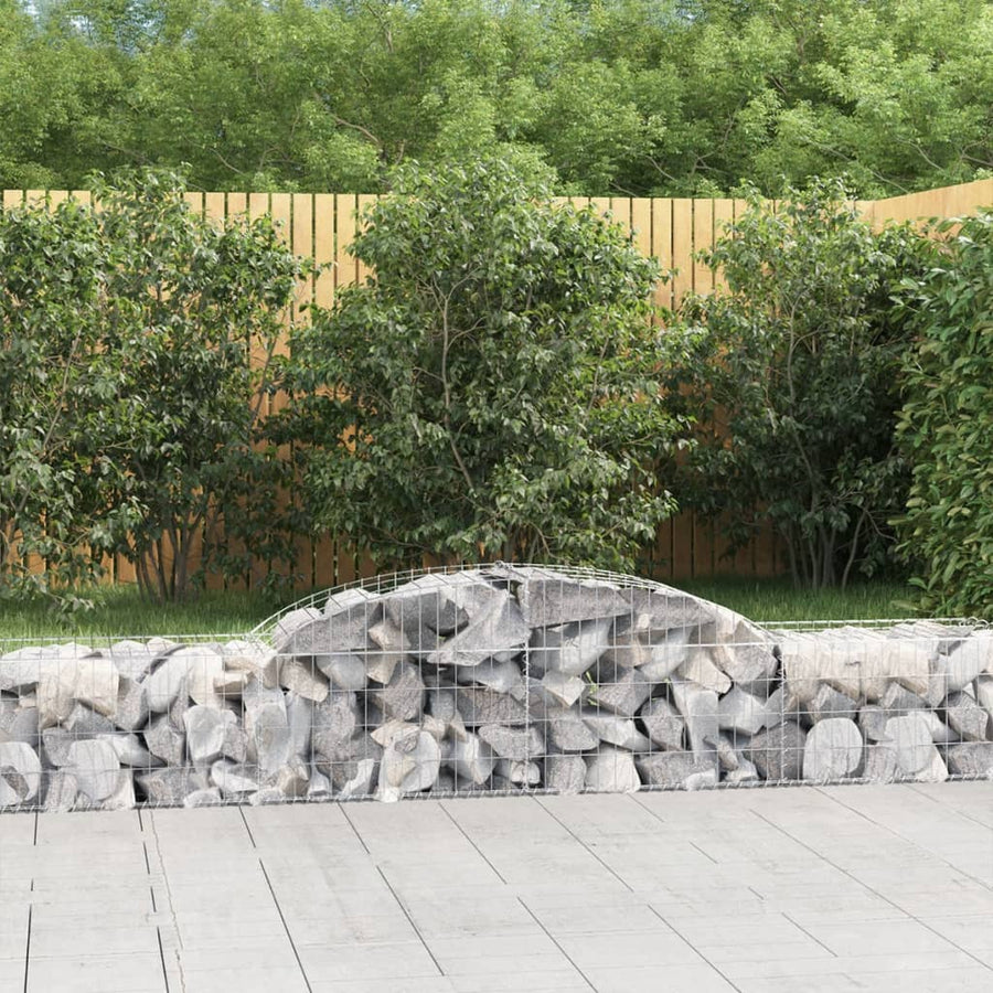 Schanskorven 10 st gewelfd 300x50x40/60 cm gegalvaniseerd ijzer 10 300 x 50 x 40/60 cm