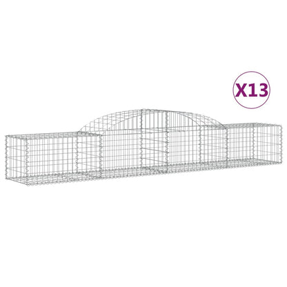 Schanskorven 13 st gewelfd 300x50x40/60 cm gegalvaniseerd ijzer 13 300 x 50 x 40/60 cm