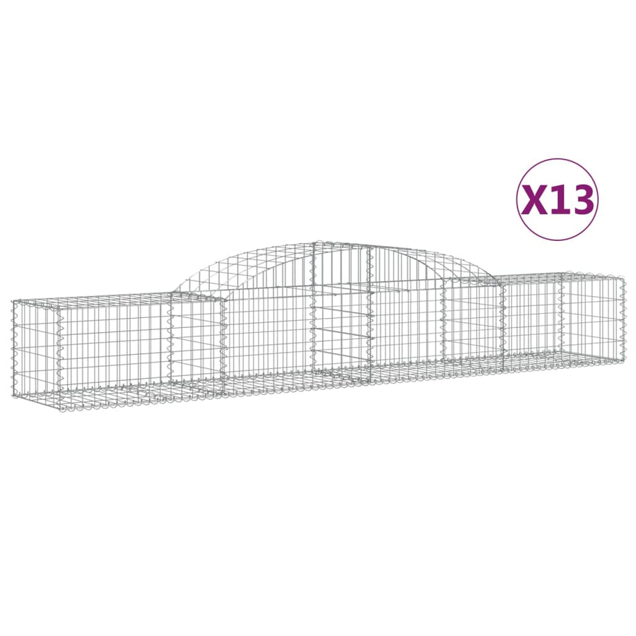 Schanskorven 13 st gewelfd 300x50x40/60 cm gegalvaniseerd ijzer 13 300 x 50 x 40/60 cm