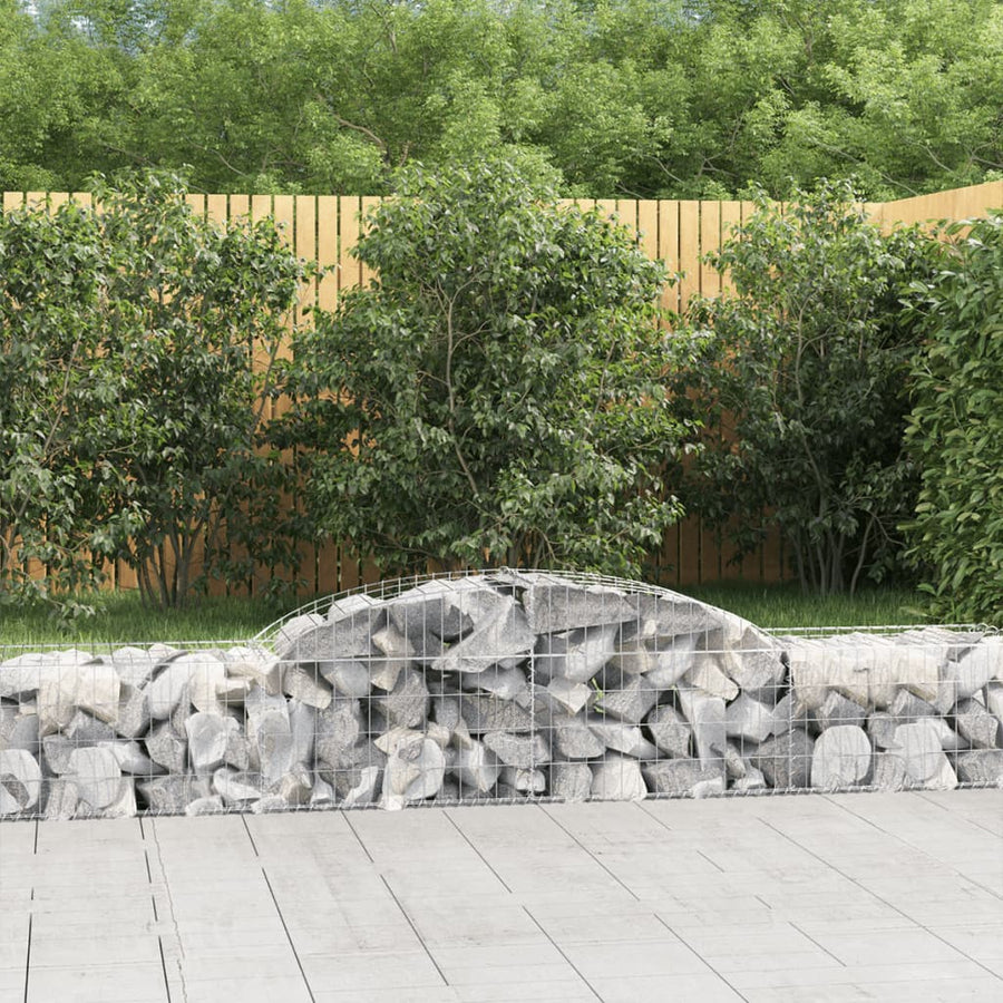 Schanskorven 17 st gewelfd 300x50x40/60 cm gegalvaniseerd ijzer 17 300 x 50 x 40/60 cm