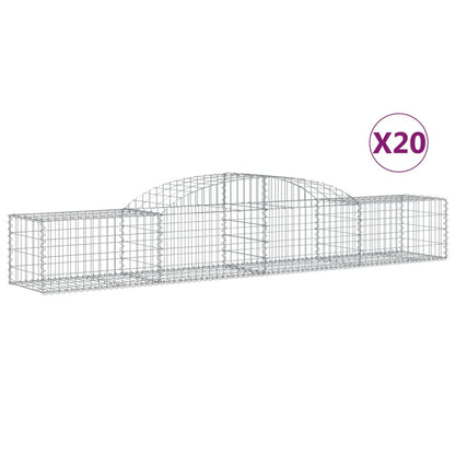 Schanskorven 20 st gewelfd 300x50x40/60 cm gegalvaniseerd ijzer 20 300 x 50 x 40/60 cm