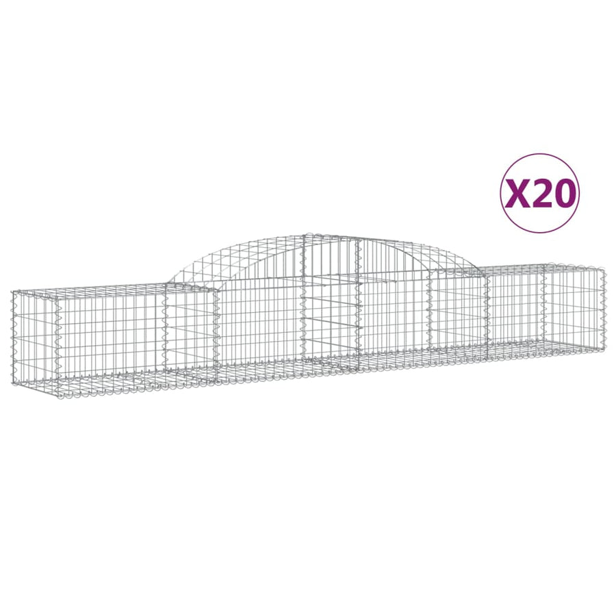Schanskorven 20 st gewelfd 300x50x40/60 cm gegalvaniseerd ijzer 20 300 x 50 x 40/60 cm