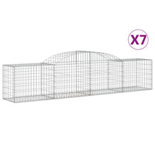 Schanskorven 7 st gewelfd 300x50x60/80 cm gegalvaniseerd ijzer 7 300 x 50 x 60/80 cm