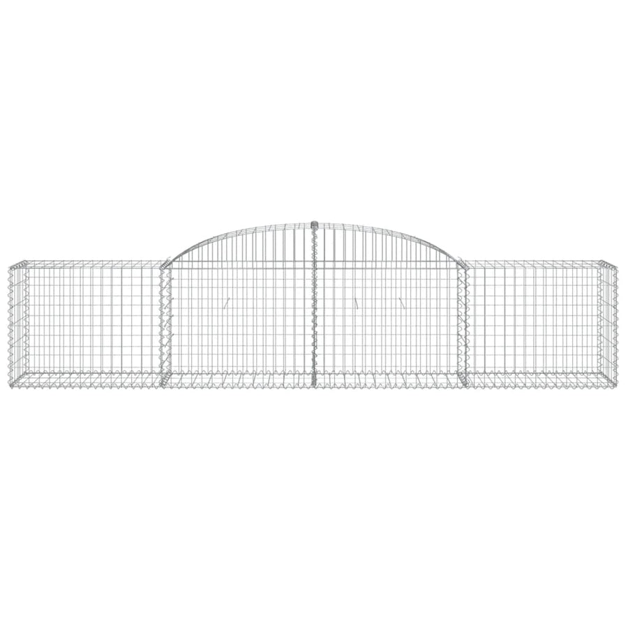 Schanskorven 7 st gewelfd 300x50x60/80 cm gegalvaniseerd ijzer 7 300 x 50 x 60/80 cm