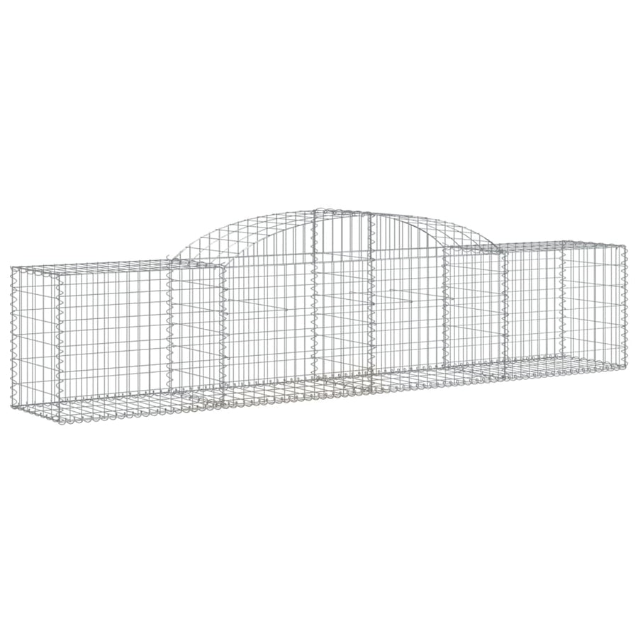 Schanskorven 8 st gewelfd 300x50x60/80 cm gegalvaniseerd ijzer 8 300 x 50 x 60/80 cm