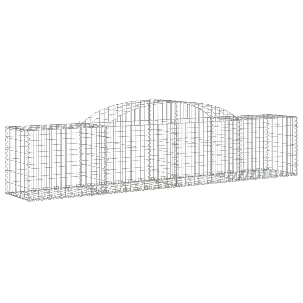 Schanskorven 10 st gewelfd 300x50x60/80 cm gegalvaniseerd ijzer 10 300 x 50 x 60/80 cm