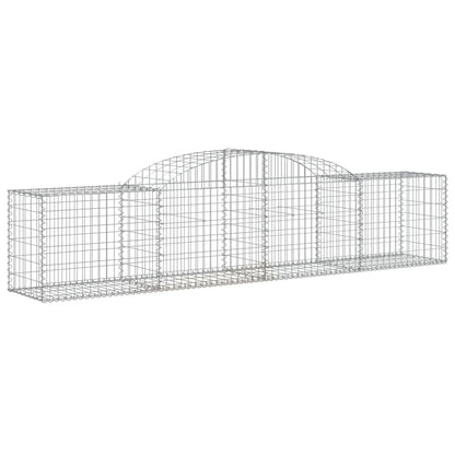Schanskorven 10 st gewelfd 300x50x60/80 cm gegalvaniseerd ijzer 10 300 x 50 x 60/80 cm
