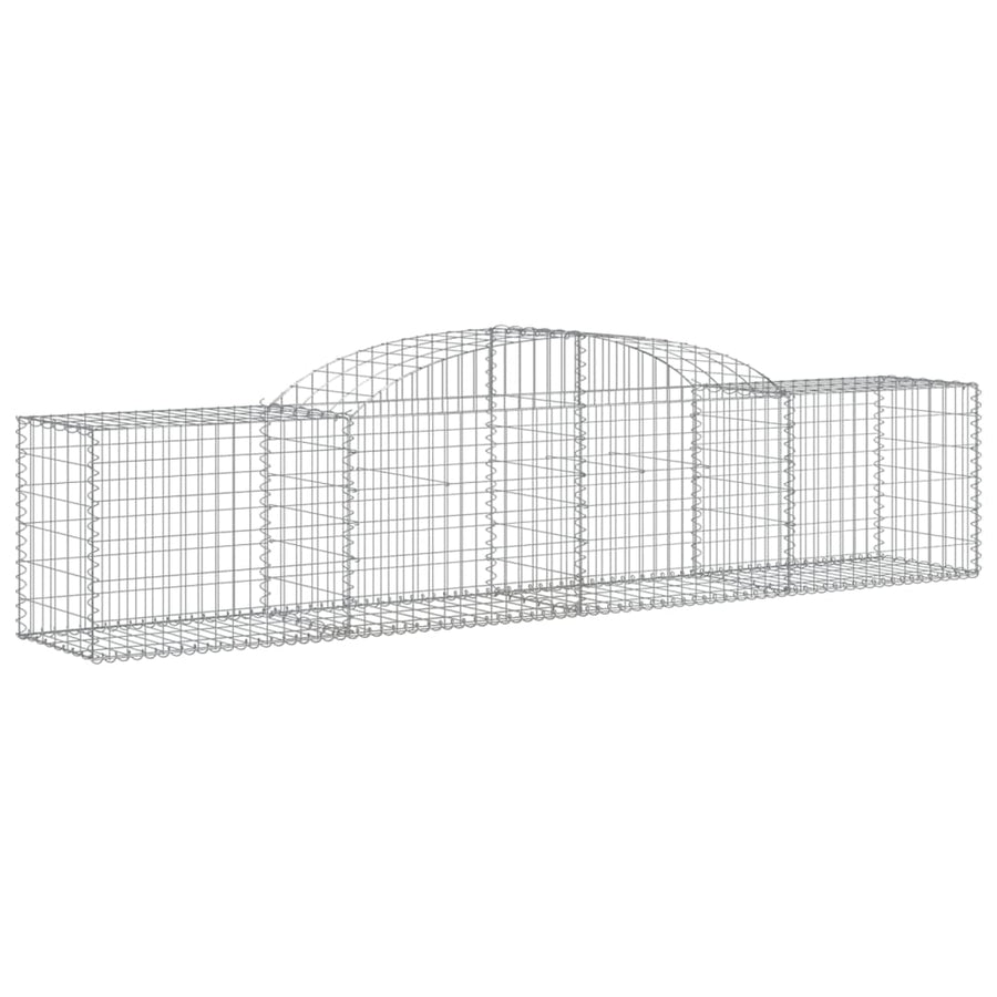 Schanskorven 12 st gewelfd 300x50x60/80 cm gegalvaniseerd ijzer 12 300 x 50 x 60/80 cm