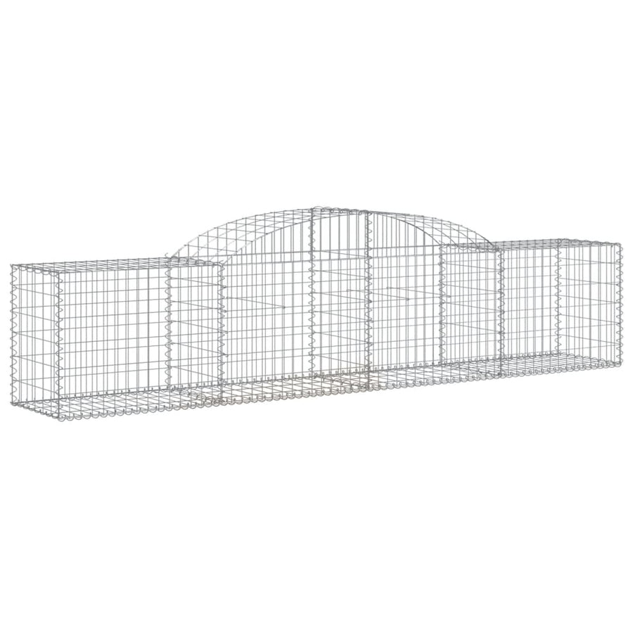 Schanskorven 15 st gewelfd 300x50x60/80 cm gegalvaniseerd ijzer 15 300 x 50 x 60/80 cm