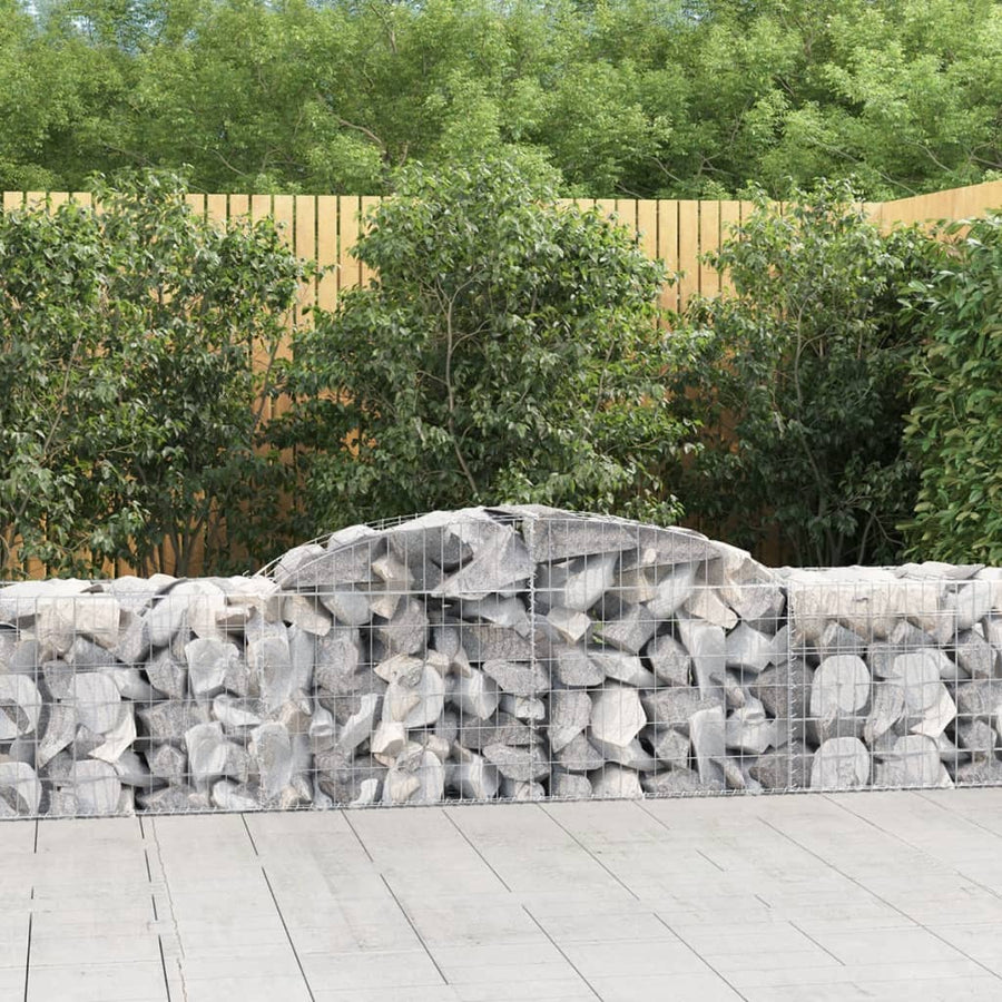 Schanskorven 15 st gewelfd 300x50x60/80 cm gegalvaniseerd ijzer 15 300 x 50 x 60/80 cm