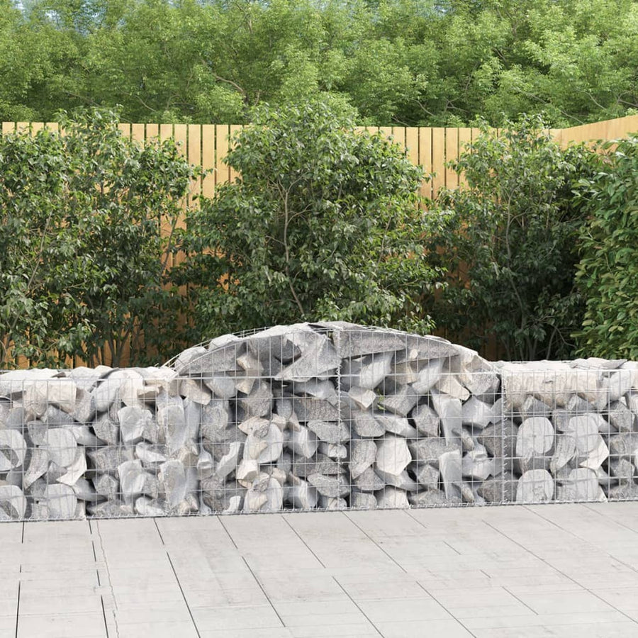 Schanskorven 25 st gewelfd 300x50x60/80 cm gegalvaniseerd ijzer 25 300 x 50 x 60/80 cm