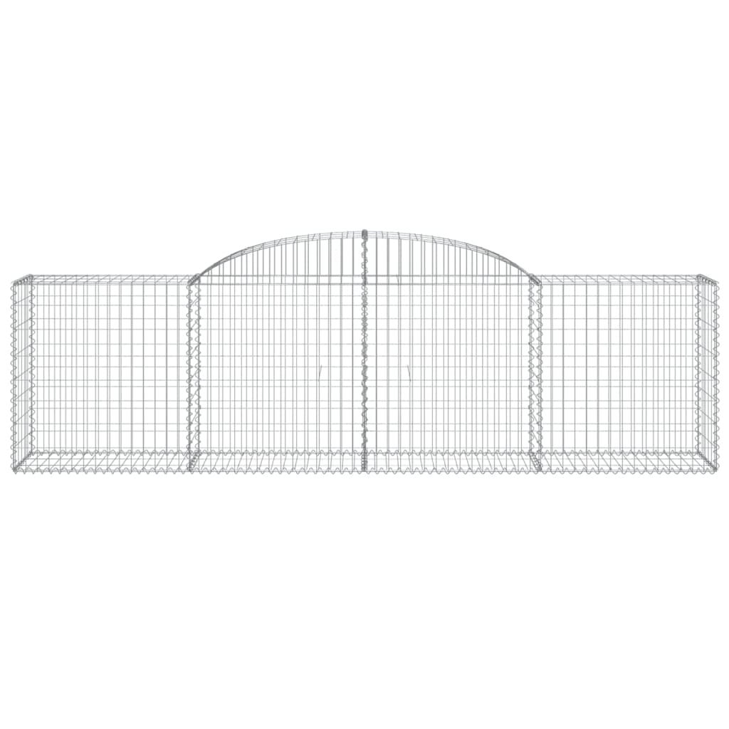 Schanskorven 2 st gewelfd 300x50x80/100 cm gegalvaniseerd ijzer 2 300 x 50 x 80/100 cm