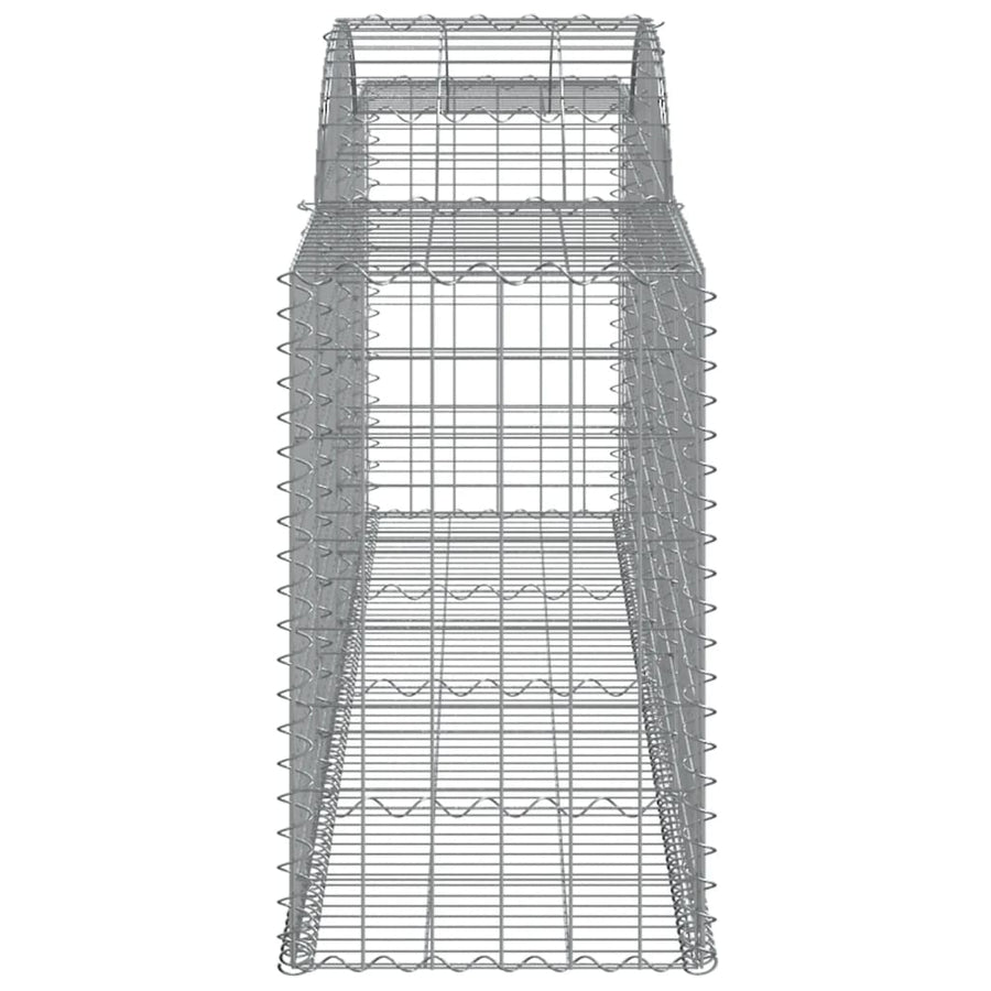 Schanskorven 2 st gewelfd 300x50x80/100 cm gegalvaniseerd ijzer 2 300 x 50 x 80/100 cm