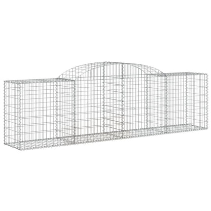 Schanskorven 5 st gewelfd 300x50x80/100 cm gegalvaniseerd ijzer 5 300 x 50 x 80/100 cm