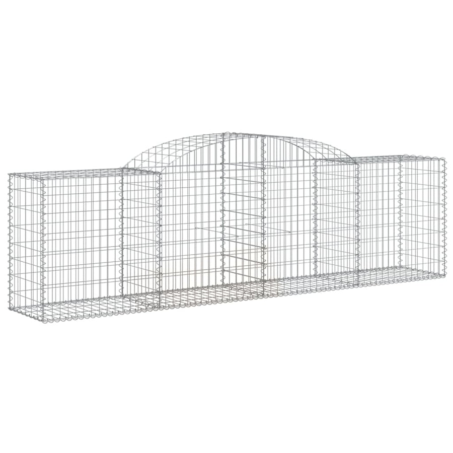 Schanskorven 6 st gewelfd 300x50x80/100 cm gegalvaniseerd ijzer 6 300 x 50 x 80/100 cm