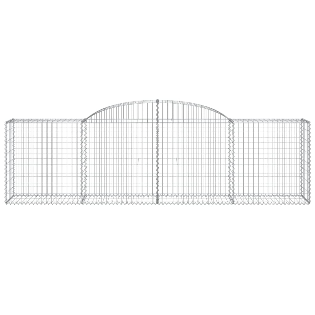 Schanskorven 6 st gewelfd 300x50x80/100 cm gegalvaniseerd ijzer 6 300 x 50 x 80/100 cm