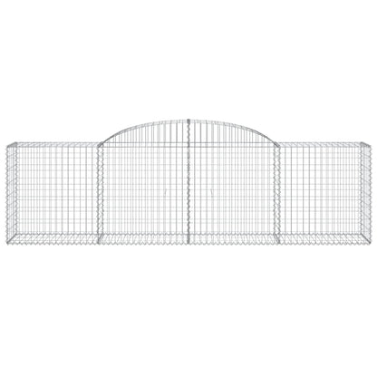 Schanskorven 6 st gewelfd 300x50x80/100 cm gegalvaniseerd ijzer 6 300 x 50 x 80/100 cm