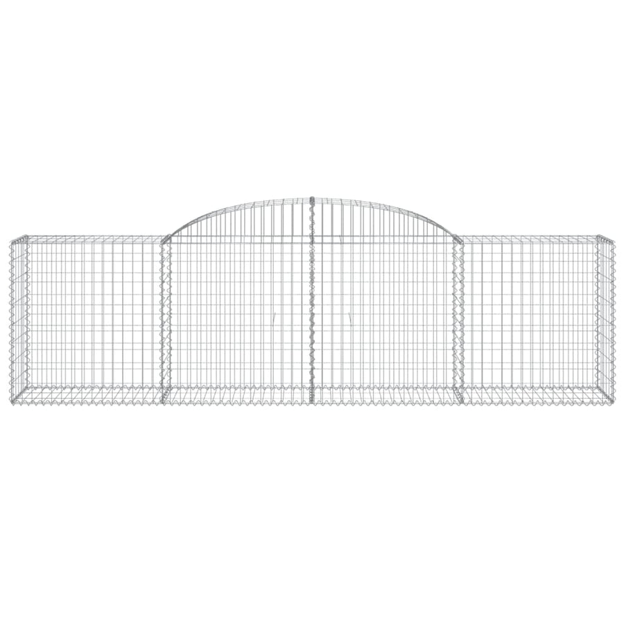 Schanskorven 6 st gewelfd 300x50x80/100 cm gegalvaniseerd ijzer 6 300 x 50 x 80/100 cm