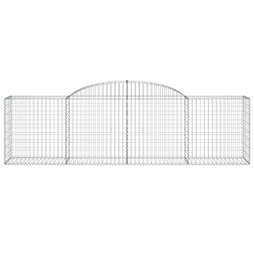 Schanskorven 7 st gewelfd 300x50x80/100 cm gegalvaniseerd ijzer 7 300 x 50 x 80/100 cm